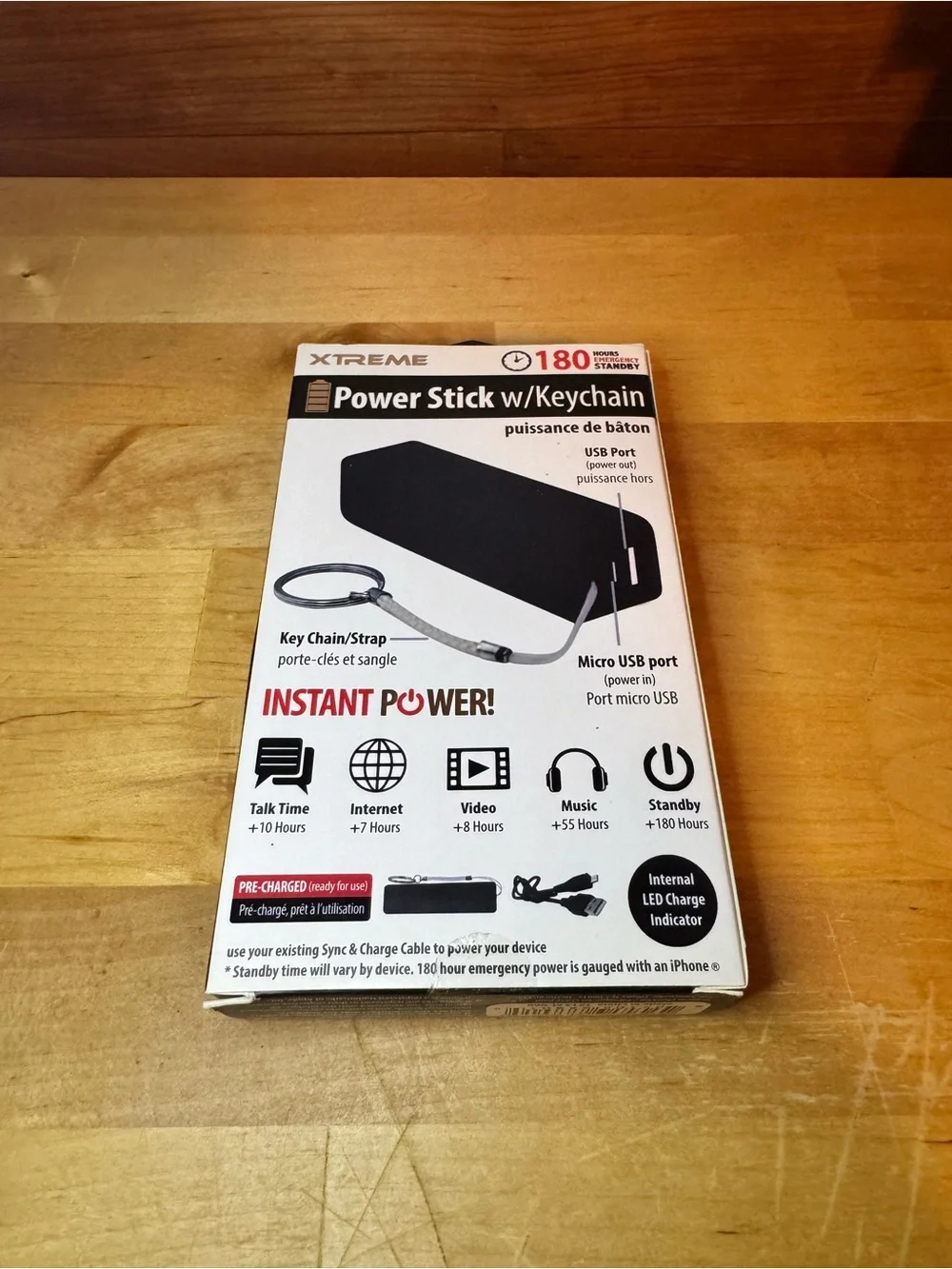 Power Stick Keychain Portable Charger - Black